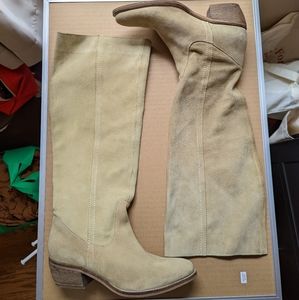 Vintage real leather high boots